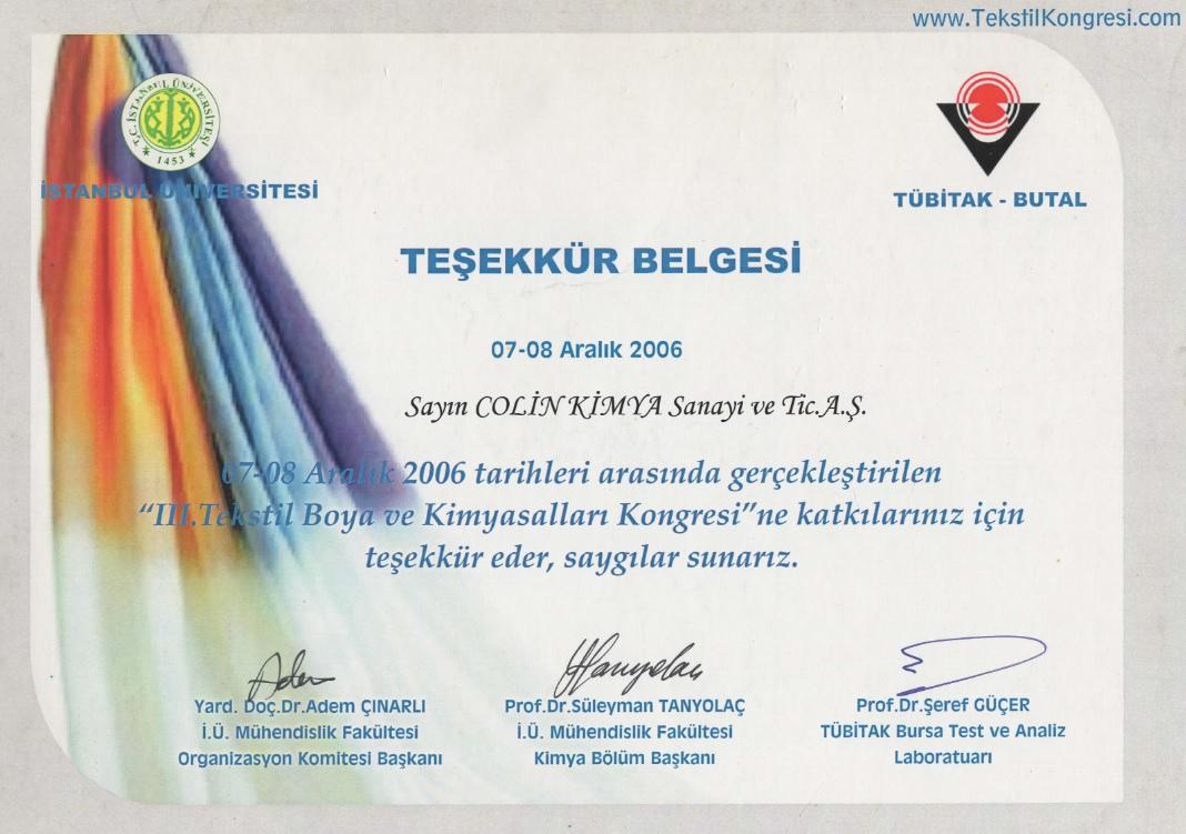 Colin supported the 3rd National Textile Dyes and Chemicals Congress.