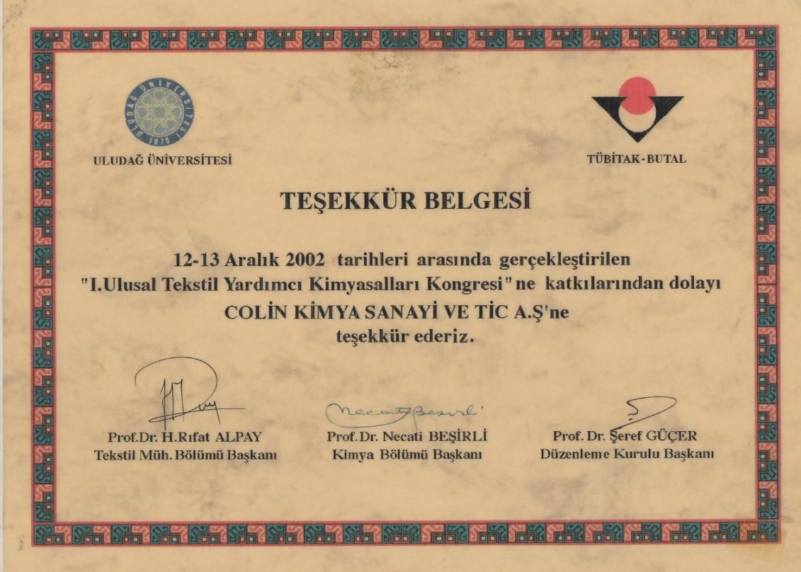 Colin supported the 1st National Congress of Textile Auxiliaries.